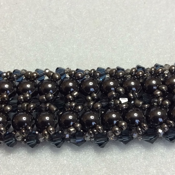 FINAL SALE PRICE CL Designs Handmade Black Beaded Crystal Bracelet - Picture 3 of 4